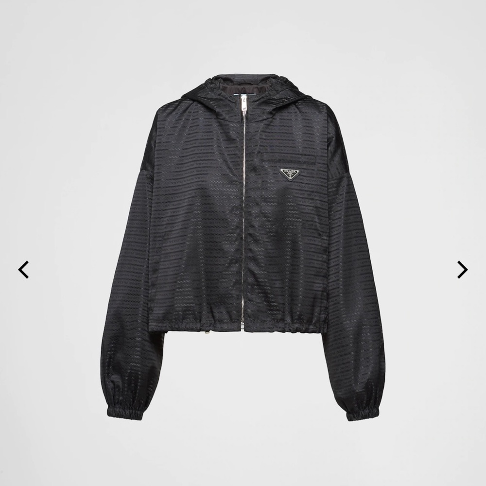 Prada Cropped Re-Nylon hooded blouson jacket
